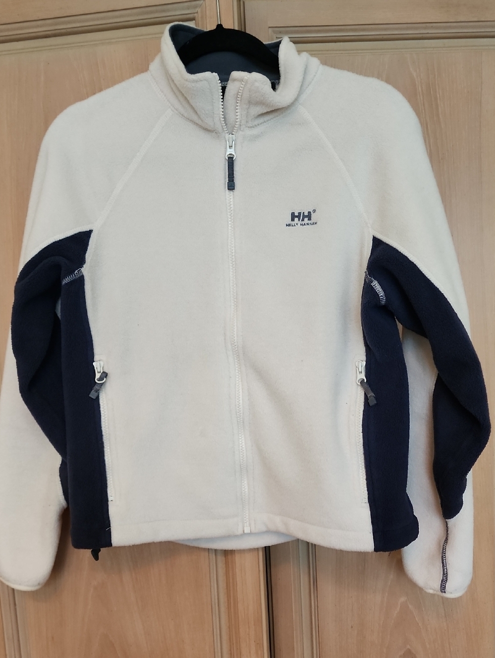 Helly Hansen Cream and Navy Full-Zip Fleece Jacket